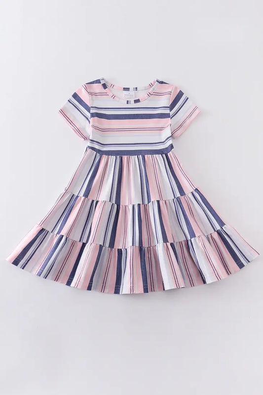 1. This dress for a little girl is adorned with pink, blue, and white stripes, making it suitable for any event and utterly charming!
2. A charming dress for a little girl, showcasing pink, blue, and white stripes that are incredibly fashionable!
3. Feast your eyes on this delightful dress for little girls, boasting lovely pink, blue, and white stripes that are undeniably cute!
